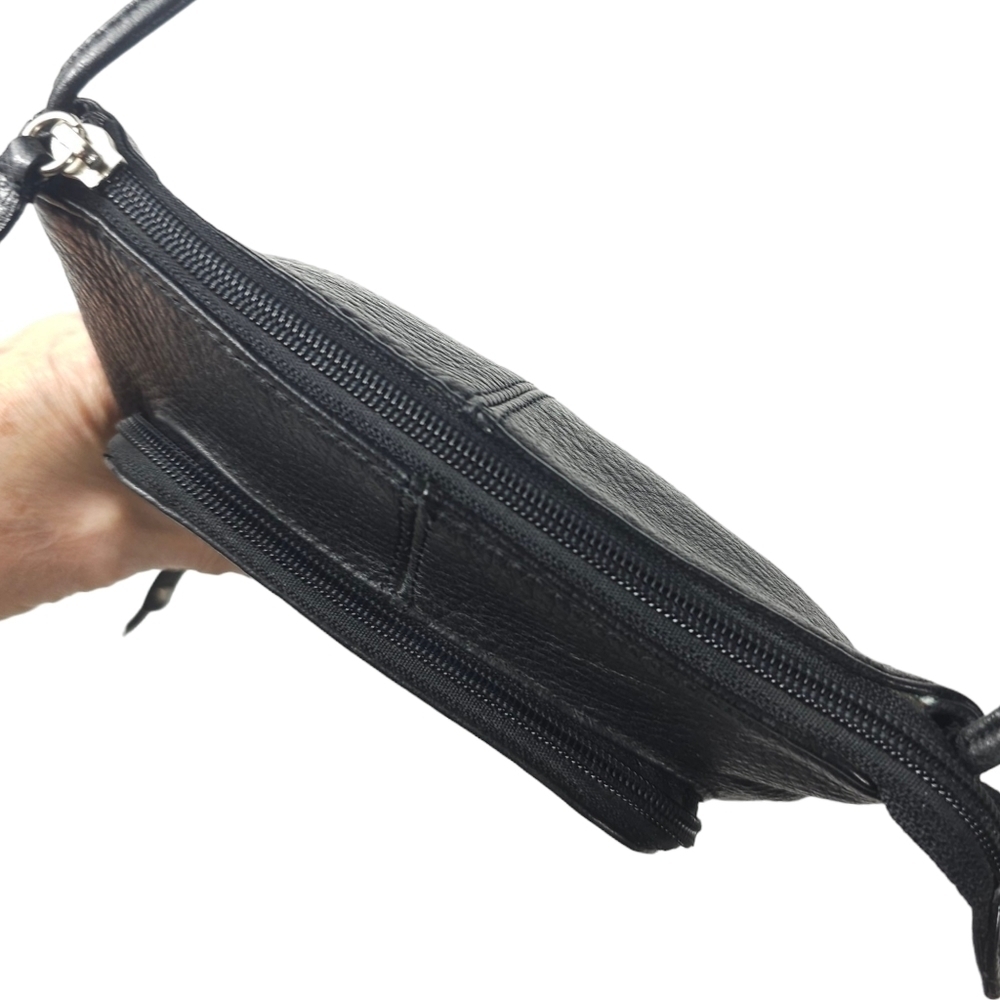 Stone Mountain Black Pebbled Leather Crossbody - Picture 8 of 11